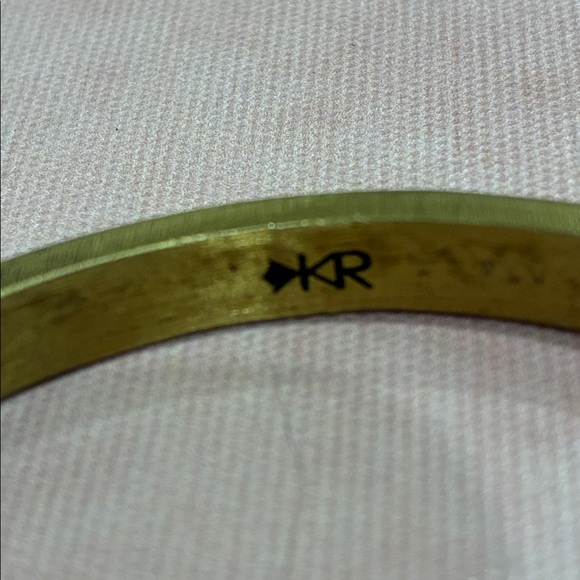 Silpada KR Signed Gold and White Rhinestone Inlay Bangle Bracelet - Picture 5 of 12